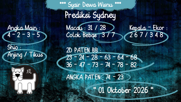 Syair Dewa Wisnu - Prediksi Sydney