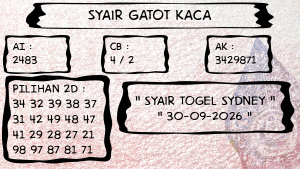 Syair Gatot Kaca - Syair Togel Sydney